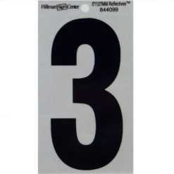 Hillman 5" Reflective Adhesive House Number, Black/Silver -Home Tools Sales 2024 3 3 1
