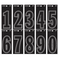 Hillman 3" Black Vinyl Number Mailbox Stickers