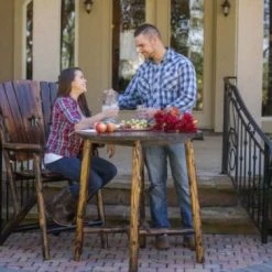 Leigh Country Char-Log Slatted Round Bar Table -Home Tools Sales 2024 50060017 1 1