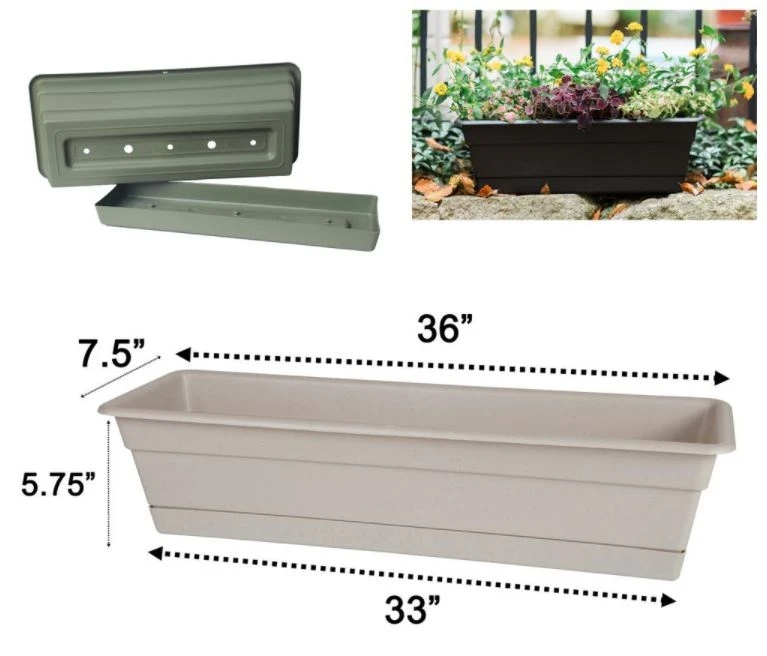 Bloem Dura Cotta 24 in. Plastic Window Box Planter w/Tray Bloem Dura Cotta 24 in. Plastic Window Box Planter w/Tray -Home Tools Sales 2024 5171452 2