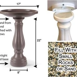 Bloem 270-908 2-Piece Bird Bath w/ Pedestal – Charcoal -Home Tools Sales 2024 5171507 2 1