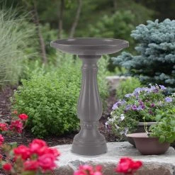 Bloem 270-908 2-Piece Bird Bath w/ Pedestal – Charcoal -Home Tools Sales 2024 5171507 3