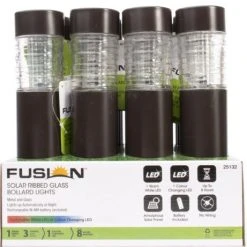 FUSION Solar Bronze Color Changing Ribbed Glass LED Bollard Light -Home Tools Sales 2024 66040021 1 2