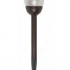 Fusion Solar Crackle Glass Ball Stake Light-Bronze