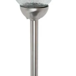 FUSION Solar Large Crackle Glass Ball with Microdot LEDs Path Marker Light