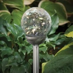 FUSION Solar Large Crackle Glass Ball with Microdot LEDs Path Marker Light -Home Tools Sales 2024 66040028 1 2