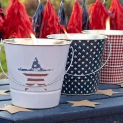 Patio Essentials Patriotic Print Citronella Bucket Candle -Home Tools Sales 2024 66640030 2