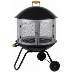 Red Mountain Valley 28" Portable Fire Pit with Wheels