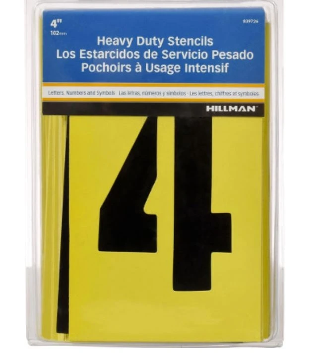 Hillman Letter & Number Stencil Pack (4") Hillman Letter & Number Stencil Pack (4") -Home Tools Sales 2024 839726 1 1