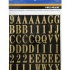 Hillman 1" Adhesive Letter & Number Pack, Black/Gold