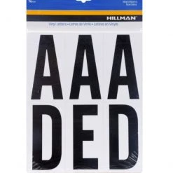 Hillman 3" Adhesive Letter Pack, Black/White