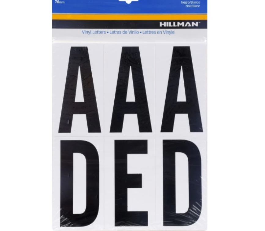 Hillman 3" Adhesive Letter Pack, Black/White Hillman 3" Adhesive Letter Pack, Black/White -Home Tools Sales 2024 842272 1