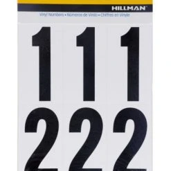 Hillman 3" Adhesive House Number Pack, Black/White