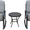 Backyard Expressions 3 pc. Gray Rocking Chair Set -Home Tools Sales 2024 911028 patio set 3 pc