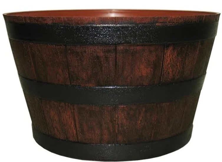 Misco Resin Whiskey Barrel 22.5" Planter 3 Misco Resin Whiskey Barrel 22.5" Planter