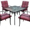 King Lighting 5 pc. Red Dining Set with Cushions