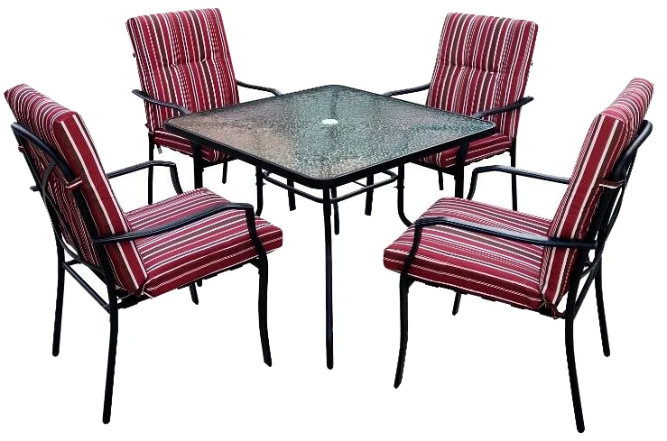 King Lighting 5 pc. Red Dining Set with Cushions 3 King Lighting 5 pc. Red Dining Set with Cushions