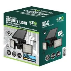 Pinegreen 2-Head Outdoor Solar Security Area Light - Black -Home Tools Sales 2024 cl sml2 st 3