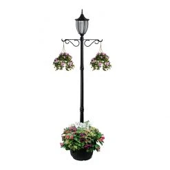 SunRay Cresmont Solar Lamp Post and Planter With Hanger