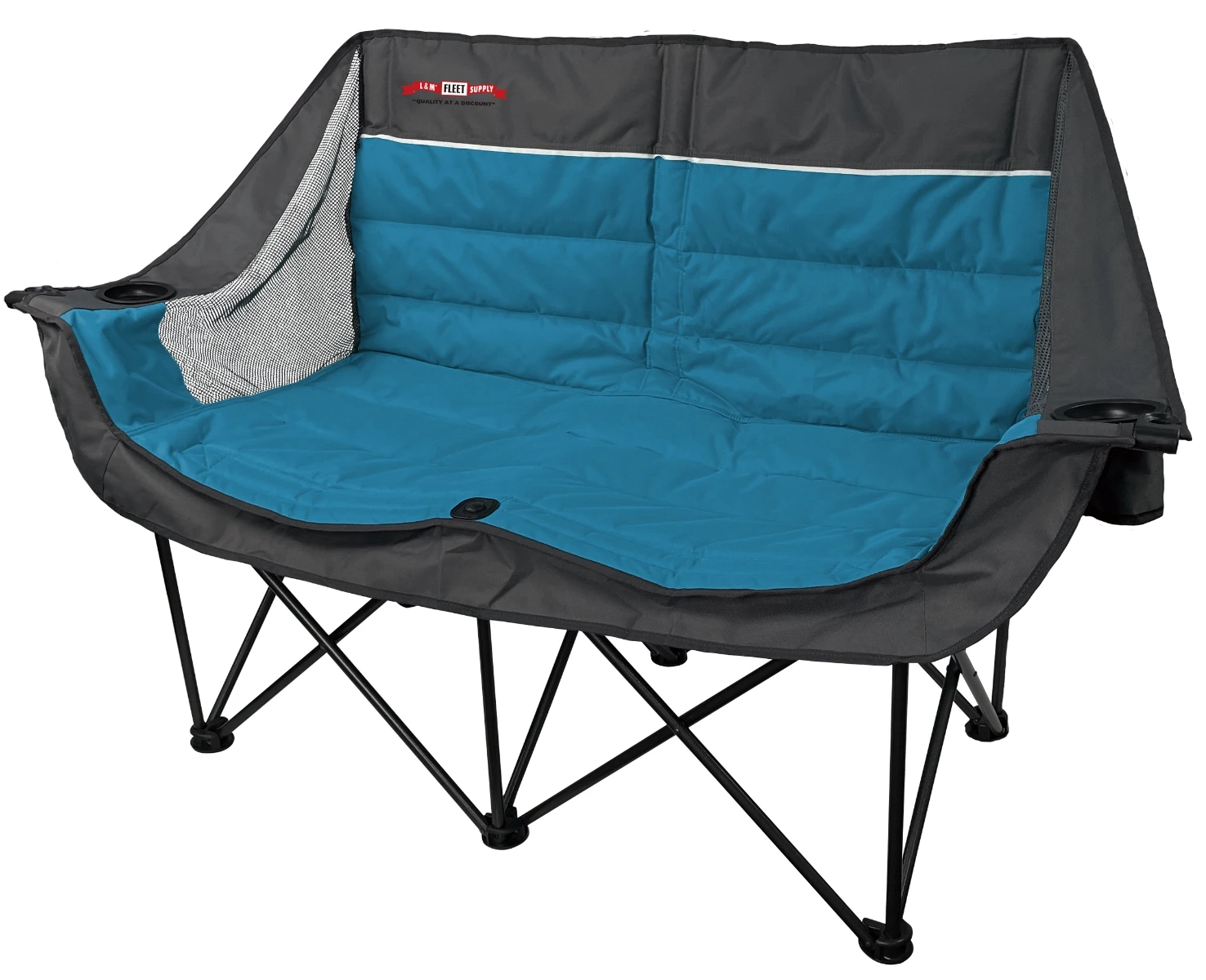 L&M Fleet Supply Doublewide Padded Sofa - Blue/Gray 3 L&M Fleet Supply Doublewide Padded Sofa - Blue/Gray