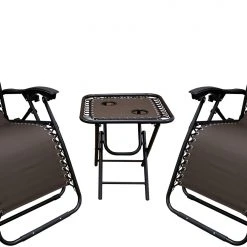 WFS Combo Chair/Table Zero Gravity Chairs-Brown