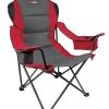 L&M Fleet Supply Multi-Position Padded Quad Chair With Cooler - Red/Gray -Home Tools Sales 2024 qach 014 redlnm 1